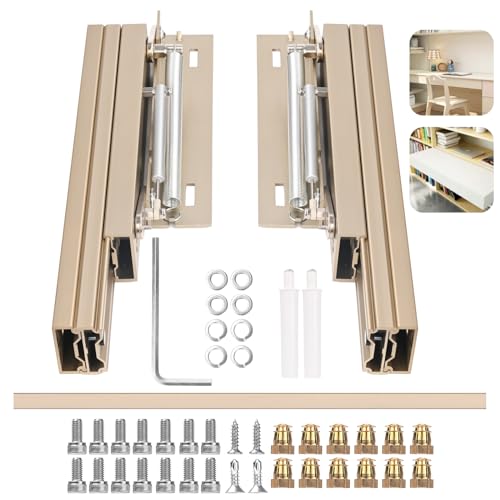 68 lbs Load Capacity Cabinet Drawer Conversion Extension Table Mechanism - Hidden Dining Table Extension Table Top - Push Lift Slide Hardware Kit - Add 14.6 Inches to a Dining Table or Desk