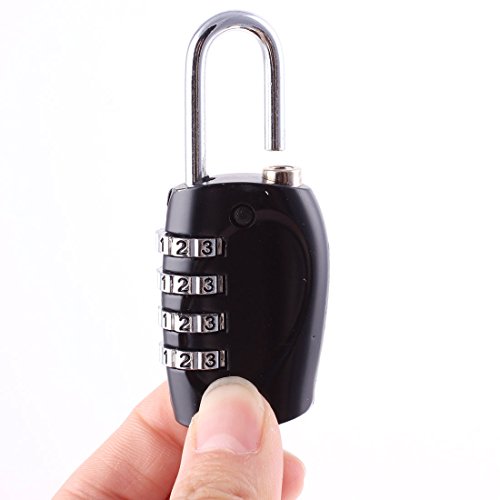 Image of Aexit Jewelry Luggage Padlocks & Hasps Boxes 4 Digit 0-9 Number Resettable Combination Lock Combination Padlocks Padlock Black