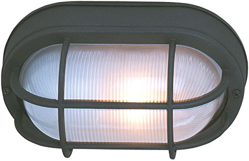 Image of Craftmade Z397-TB Bulkhead Outdoor Marine Flush Mount Ceiling Lighting, 1-Light 100 Watt (7 inch W x 11 inch H), Matte Black