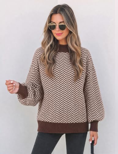 Image of ZESICA Women's Turtleneck Oversized Sweaters 2026 Fall Outfits