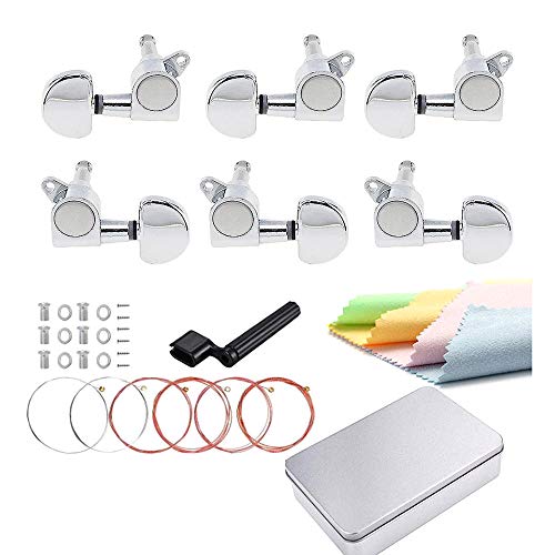KKmoon 6 Chrome Tuning Pegs Keys Profissão Guitarra acústica sintonizadores de cabeças de máquina 3R