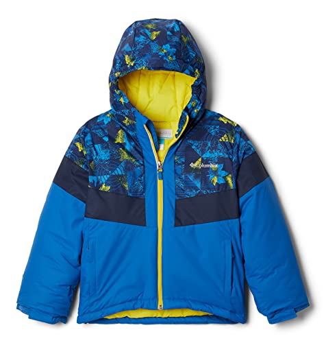 Columbia Boys' Big Lightning Lift II Jacket, Bright Indigo/Bright Indigo Kaleidoscope, Medium