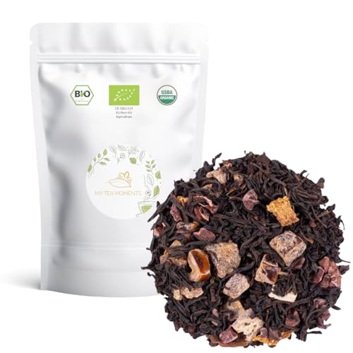 Té Negro Chocochino a Granel 100 Gramos - My Tea Moments - Cultivo Sostenible - Ingredientes Naturales- Té Assam, Té Sudíndico combinado con Cacao, Café, Dátil, Membrillo, Palomitas de Maíz.