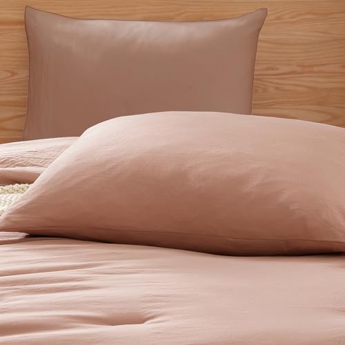 Image of Twin XL Comforter Set- 5 Pieces Prewashed Bed in a Bag Twin Bedding Sets | Soft All Season Comforter with Sheets, Pillow Sham & Pillowcase,Clay Pink