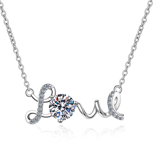 Collier moissanite pour femmes pendentif en argent plaqué