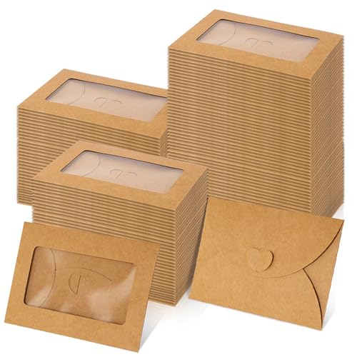 50 Pack 10x7cm Card Envelope with Heart Clasp Paper File Folder File Bag, Invitation Envelopes, Postcard Envelopes Gift File Hol