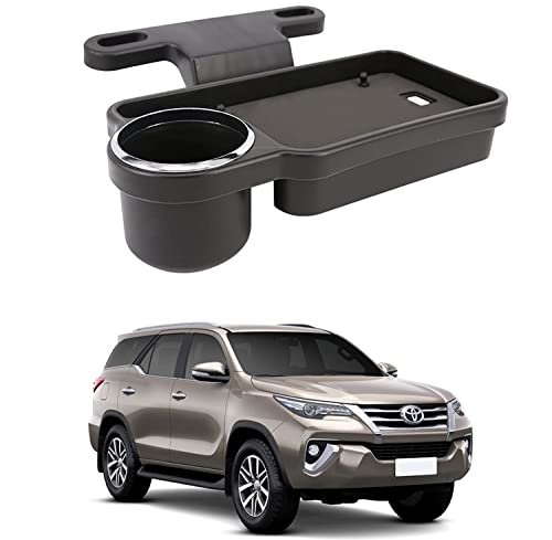 Image of Oshotto (FT-04) Foldable Car Auto Headrest Rear Back Seat Table Drink Food Cup Tray Holder Compatible with Toyota Urban Cruiser - Black