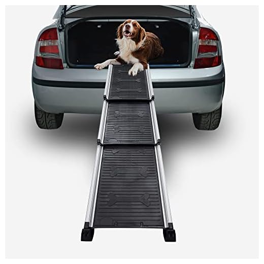 Dog Ramps for Large Dogs SUV, Portable Lightweight Pet Ramp for Couch, Bed,Telescopic Dog & Cat Ramp for Small Dogs, Rv, Stairs, Outdoor, No-Skid Surface, Adjustable Length 28.7" to 64"