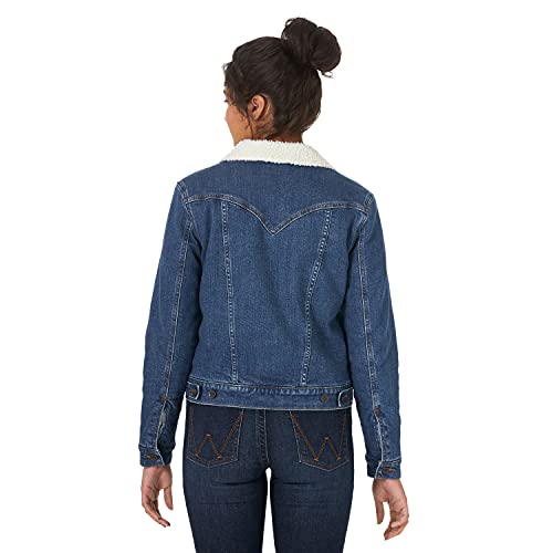Wrangler Women's Retro Sherpa Lined Jacket, Denim, Small #TOP1