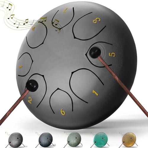 Rain Drum for Outside Garden, 6 Inches 8 Notes Steel