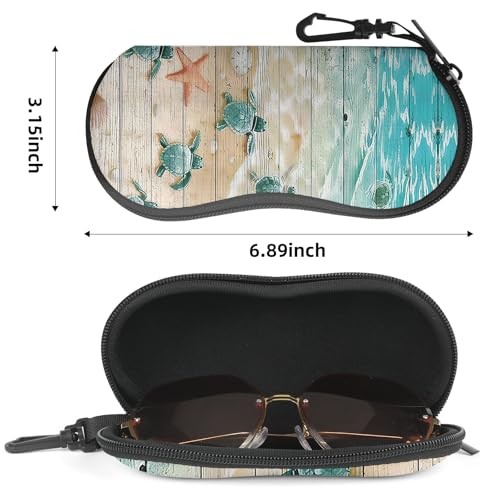 Image of Sunglasses Soft Case, Cute Ultra Light Portable Neoprene Zipper Eyeglass Glasses Case with Belt Clip for Men Women