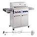 Produktbild TAINO PLATINUM 4+2 Gasgrill Set mit Drehspieß Edelstahl 4 Brenner Keramik Sear-Burner Power-Zone Seitenbrenner Rotisserie-Set