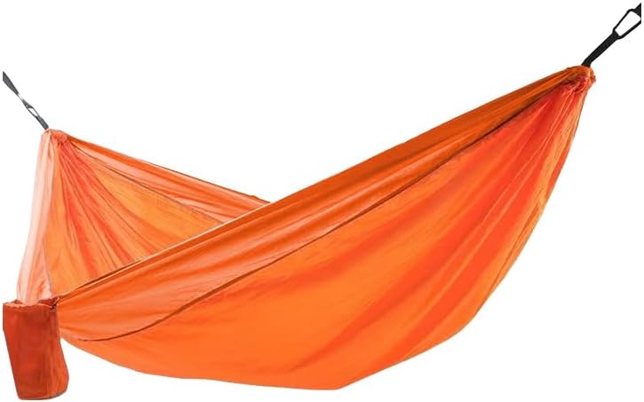 Hamaca portátil para acampar, hamaca ligera de viaje al aire libre, naranja (naranja)