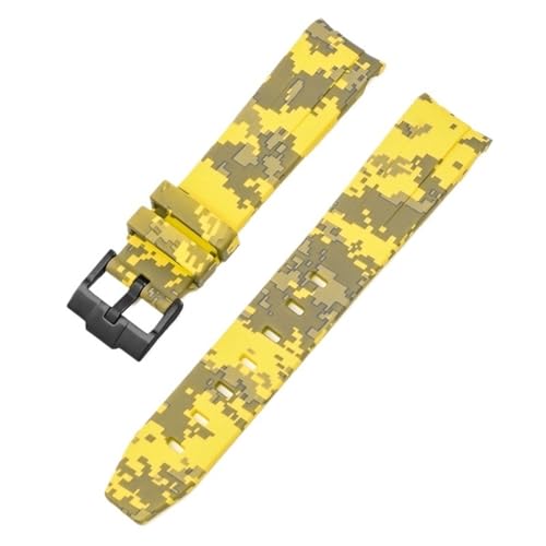 Bracelet MoonSwatch silicone courbe 20mm GUMMMY élastomère sport jaune pour montre Omega Swatch