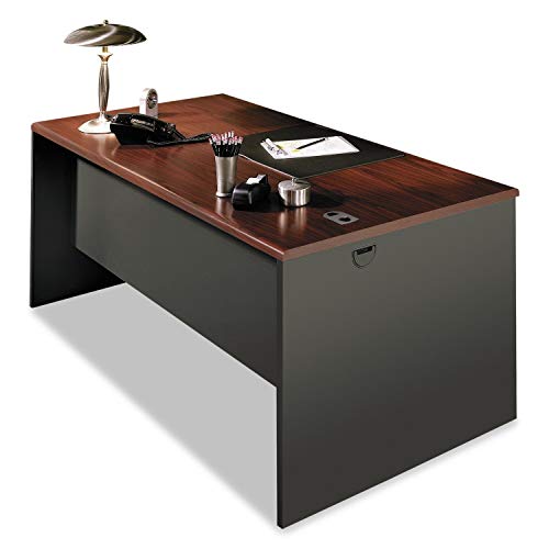 38000 Series 30" Deep Executive Desk Shell Finish: Mahogany/Charcoal