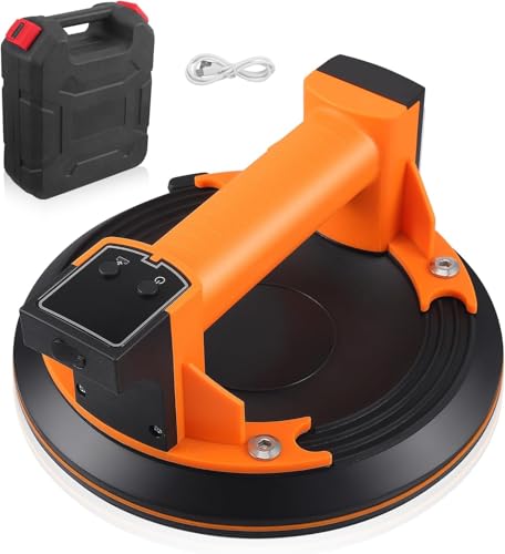 Elevador de azulejos con batería de 8 pulgadas, máx. 300 kg, ventosas eléctricas de 200 mm, con caja portátil, elevador de succión para azulejos, cristal, laminado, azulejos y placas de terraza (pilas