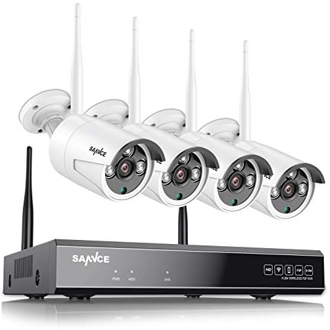 【8CH Expandable, 2K】SANNCE Wireless CCTV Camera System, 8CH 5MP WiFi NVR, 4X 3MP Outdoor Metal Surveillance Security IP Cameras, Work with Alexa, One-Way Audio, P2P & AI Human Detection Cover