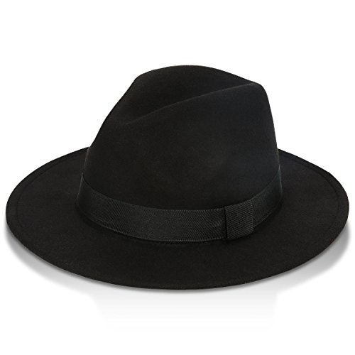GrowGlow - Cappello Fedora - Donna Nero Nero