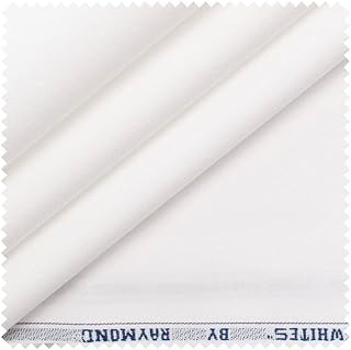 Raymond Fabrics Raymond Fabrics Raymond 100% Cotton Fabric (All Weather Fabric, Unstitched Premium Fabric, Solid, Less Wrinkles) (White, 1.7 Meters for Shirt)