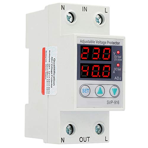 Protezione contro le sovratensioni 230 V, 40 A/63 A, 50/60 Hz, protezione da sovratensioni monofase, protezione automatica da sovratensioni con indicatore di tensione (40 A)