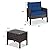HAPPYGRILL 3 Piece Patio Conversation Set Outdoor Rattan Wicker Furniture Set with Coffee Table & Chairs Patio Bistro with Seat Cushions for Garden Balcony Backyard Poolside