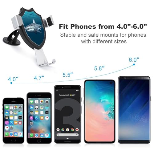 Support téléphone requin blanc métallique orientable pour grille d'aération - 3