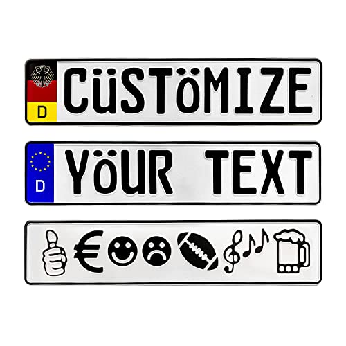 Custom German License Plate - Authentic German Euro Plate Personalized Embossed Aluminum License Plates