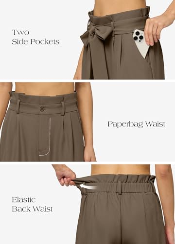 Willit Women's Wide Leg Pants Belted High Waisted Work Dress Pants Casual Palazzo Long Trousers 28"/30"/32"4