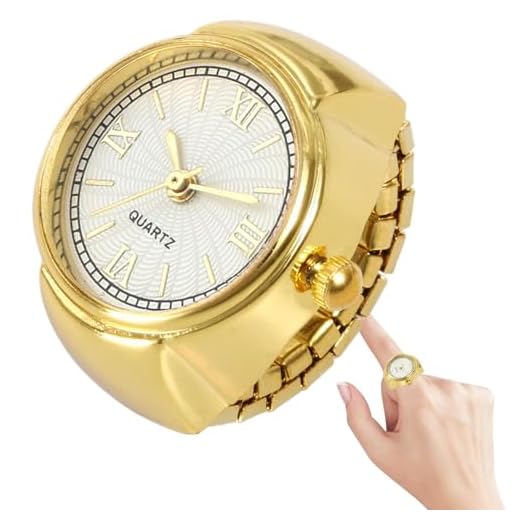 Montre à doigt, Bague de montre à doigt | Montre à anneau portable - Montres créatives pour femmes à la mode portables, petit accessoire de mode pour Noël, or, Grande cornice interna, Se