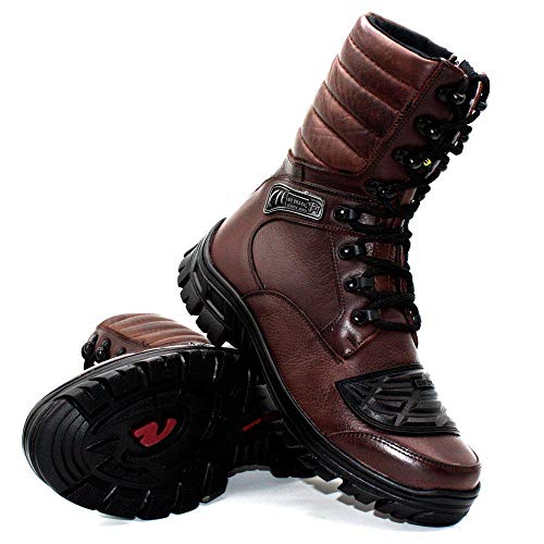 Coturno Militar Attack Bmbrasil Tático Couro Cano Alto 5188 Vinho 40