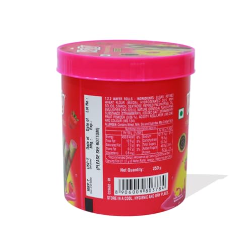 Dukes Waffy Strawberry flavoured Wafer roll Jar (250g) - Image 4 thumbnail