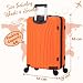 DK Luggage 24" Medium Hard Shell Suitcase Luggage 4 Wheel Spinner ABS101 (Orange ABS101, 24" Medium)