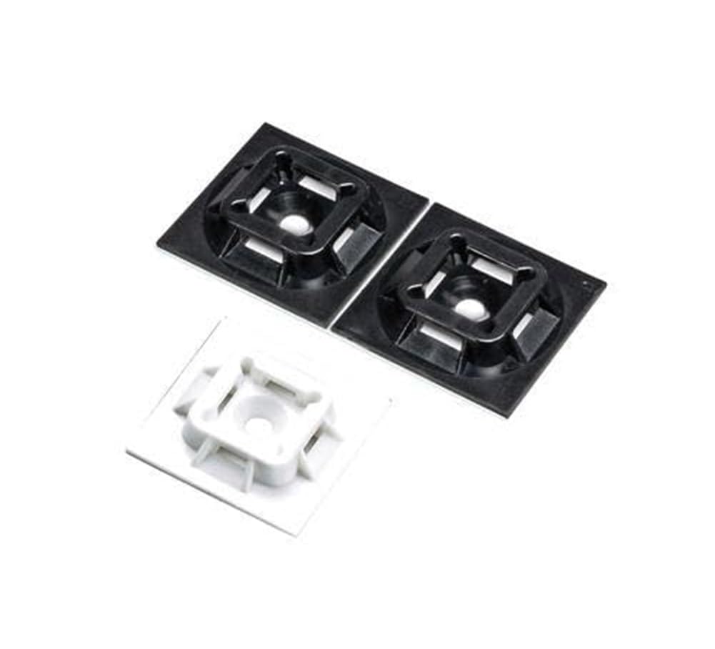 Panduit ABM1M-AT-M Cable Tie Mount, Adhesive Backed, High Temperature, 4-Way, Nylon 6.6, White (1,000-Pack)