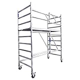 Alumexx FS 100 A-X Klappgerüst - Fahrgerüst - Mit Luke - Aluminium - Baugerüst - Klappgerüst - Malergerüst - Arbeitsgerüst - Fahrbar - 4m Arbeitshöhe