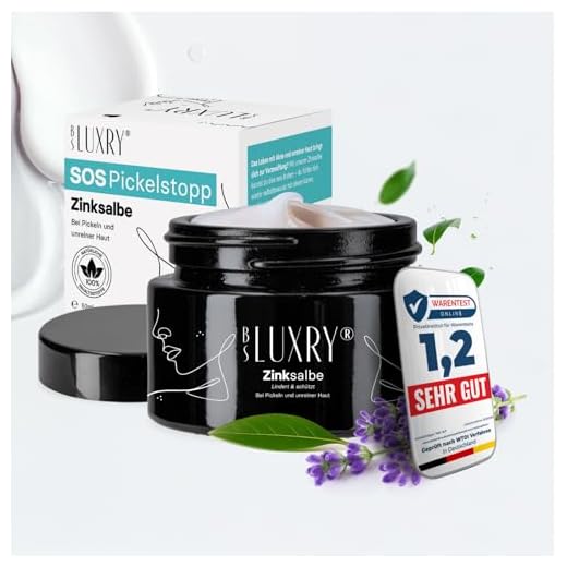 BS Luxry® Zinksalbe gegen Pickel & Akne – 50ml – mit Zinkoxid, Teebaumöl, Salicylsäure, Lavendel & Sheabutter – bei unreiner Haut, Mitessern- reduziert sichtbare Poren & Rosacea