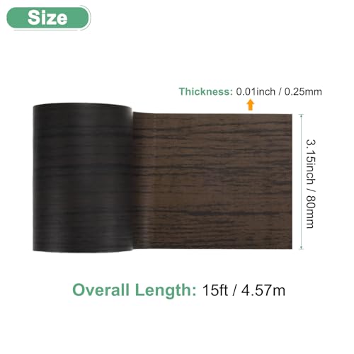 Image of M METERXITY 1-Roll Wood Grain Repair Tape, 3.15in x 15ft Textured Realistic Self-Adhesive Wood Floor Tape Contact Paper for Furniture /Floors /Home [Black]