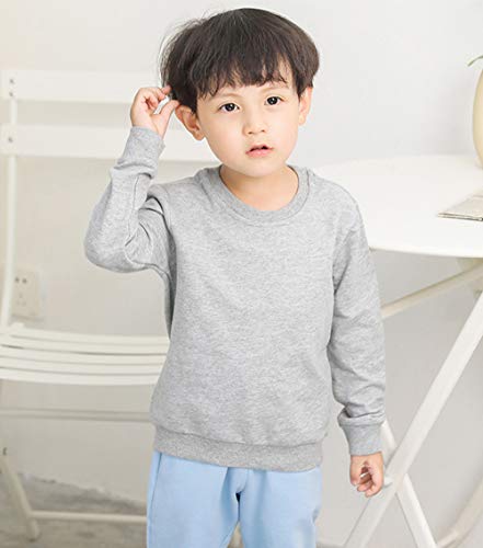 DCUTERQ Boys' Crewneck Thin Sweatshirt Girls Sport Long Sleeve Cotton Pullover Tops Kids Toddler Solid T-Shirt4