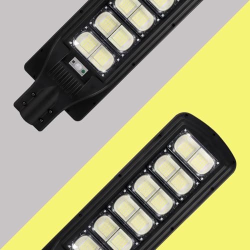 Image of GIGAWATTS 480 LED 180W Solar Street Light with Remote Control High Power 25Ah Battery Inbuilt 23W Solar Panel IP65 Water Resistant Outdoor Lamp for Wall Pathway Garden and Patio (1Pc, Cool White)