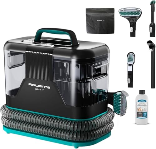 Rowenta Clean It, Aspirador de tapicerías, Limpieza Rápida y Fácil, Apto para Suciedad de Mascotas, Alfombras, Interior del Coche, 750w, 6acc, IN5020F0 Rowenta Clean It, Aspirador de tapicerías, Limpieza Rápida y Fácil, Apto para Suciedad de Mascotas, Alfombras, Interior del Coche, 750w, 6acc, IN5020F0
