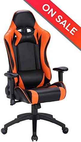 LCH Gaming Chairs, Ergonomic High-back Large Size Computer Chair Adjustable Height PU Leather Executive Office Chair with Headrest and Lumbar Support