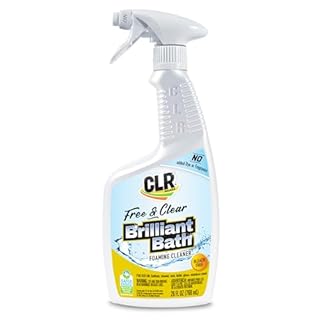 CLR Brands® Brilliant Bath Foaming Bathroom Cleaner Spray Free & Clear, No Added Dyes or Fragrances, Soap Scum and Hard Water Stain Remover, Use on Showers, Baths, Toilets and More, 26 Oz (Pack of 1)
