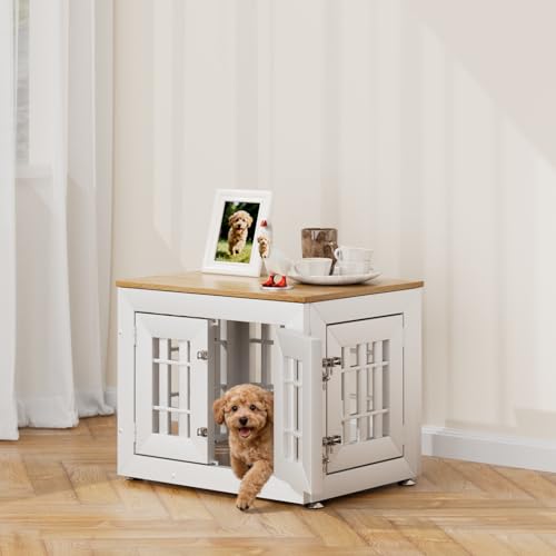 Snuowu 26 Wooden Dog Crate with Waterproof Top