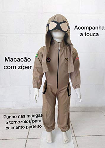 Fantasia Aviador Piloto Avião Infantil Manga Longa luxo (2)
