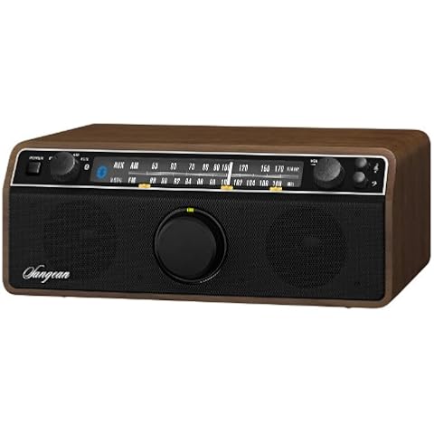 Sangean WR-12BT AM/FM/Bluetooth/AUX-In Stereo Analog Wooden Cabinet Radio (Dark Walnut) Cover