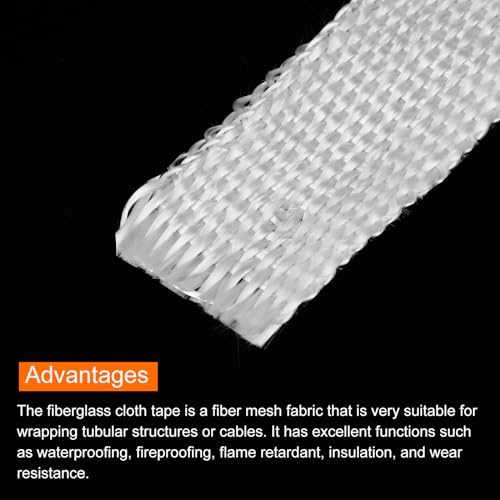 Image of MECCANIXITY 1pcs Fiberglass Cloth Tape 30m(33 Yard) x30mmx1.5mm C Glass Fiber Fiberglass Mesh Glass Fiber Mesh Woven Fiberglass Fabrics Insulation Tape for Reinforcement Repair