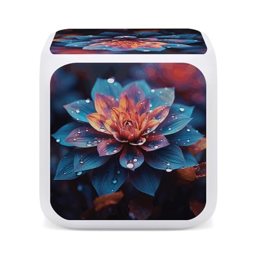 Reloj despertador de flores con luces LED de 7 colores y pantalla grande para mesita de noche 5