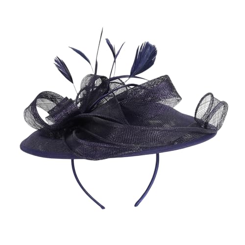 Coiffe Derby en maille avec bandeau amovible à plumes et clip cheveux pour grand prix chic