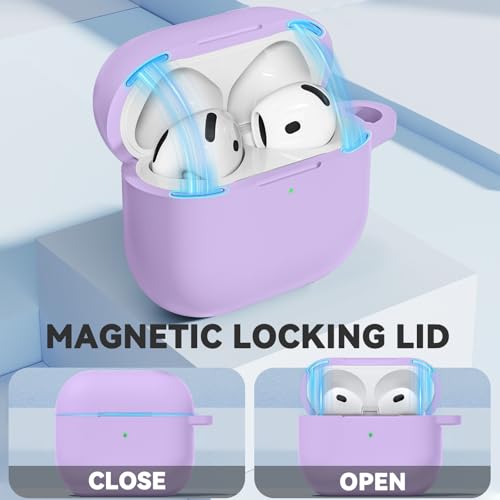 Image of Ljusmicker for AirPods 4 Case 2024 with Magnetic Lock,Purple