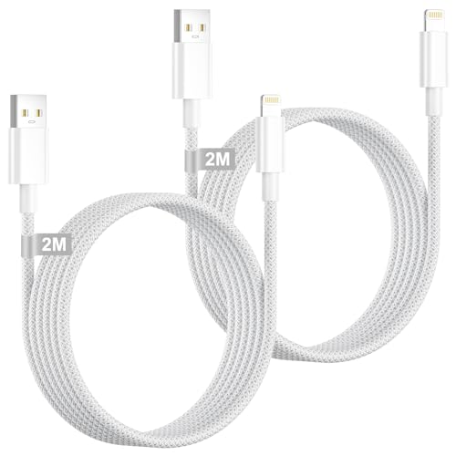 Image of iPhone Charger Cable 2M 2Pack,[Apple MFi Certified] Lightning Cable 2M iPhone Fast Charger Cable USB to Lightning Cable iPhone Charging Cable Lead Wire for iPhone 14/13/12/11 Pro Max/XS/XR/8/iPad