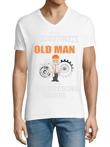 T-shirt col en V coton blanc homme ingénieur fini les hauts sans style